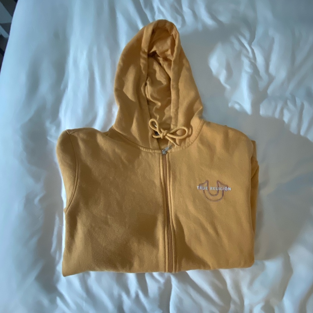True Religion Mustard Zip-Up Hoodie